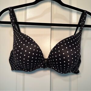 Victoria's Secret Body by Victoria Push Up Black and White Polka Dot Bra 38C